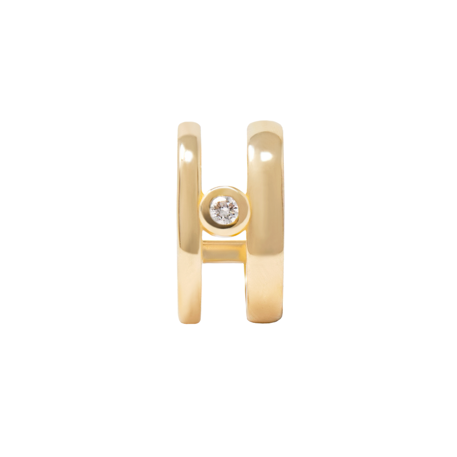 Arracadas Huggies Duo con Diamante al centro