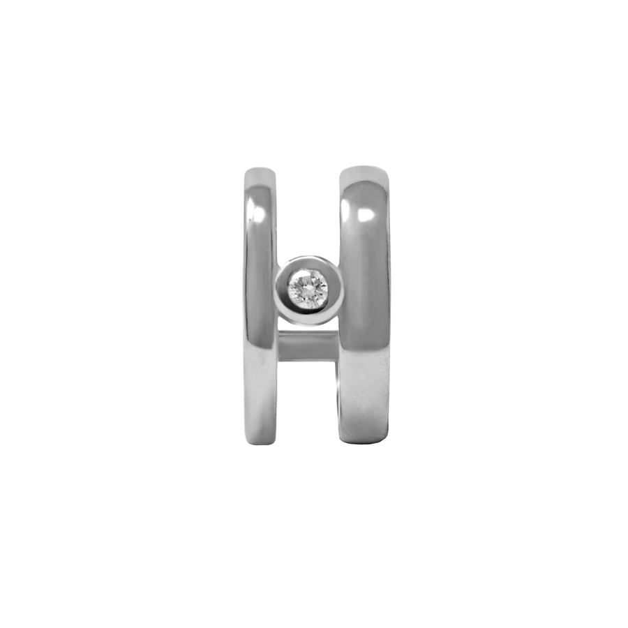 Arracadas Huggies Duo con Diamante al centro
