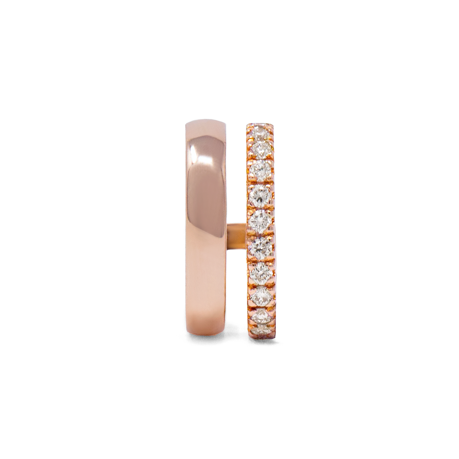 Arracadas Huggies Duo Cushion con Diamantes