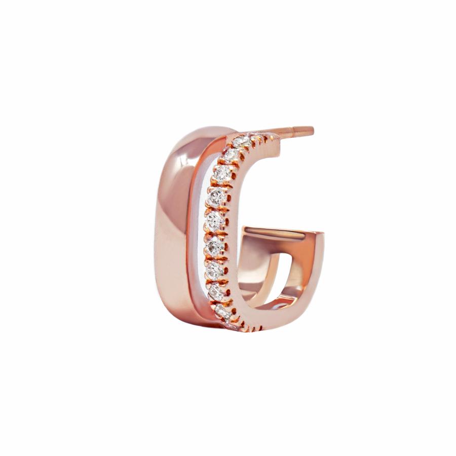 Arracadas Huggies Duo Cushion con Diamantes