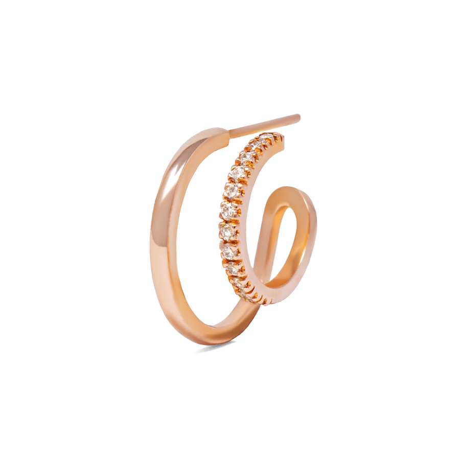 Arracadas Huggies Duo con Diamantes