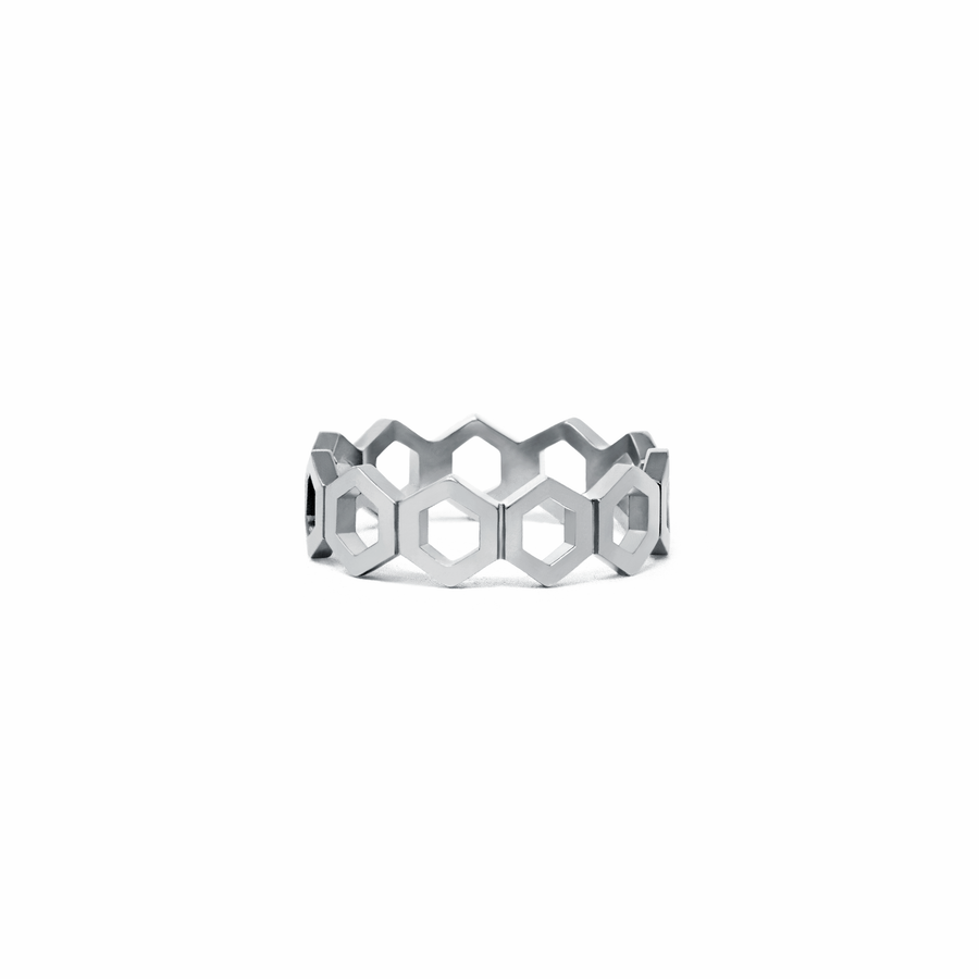 Anillo Siluetas Hexagonales