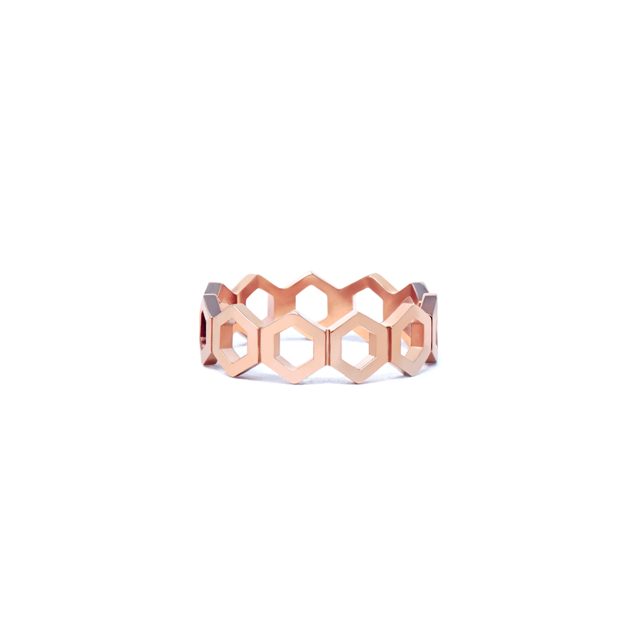 Anillo Siluetas Hexagonales