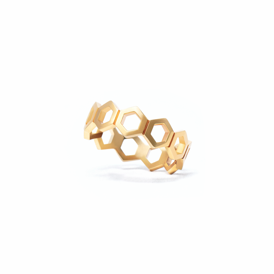 Anillo Siluetas Hexagonales