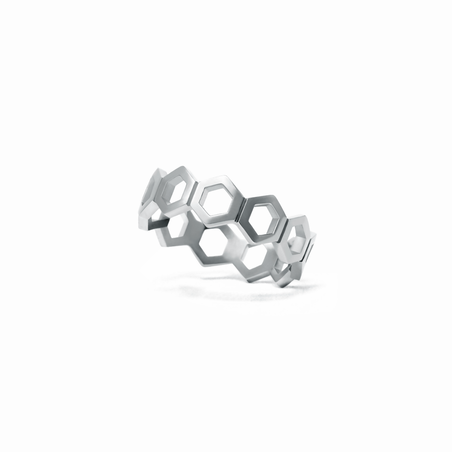 Anillo Siluetas Hexagonales