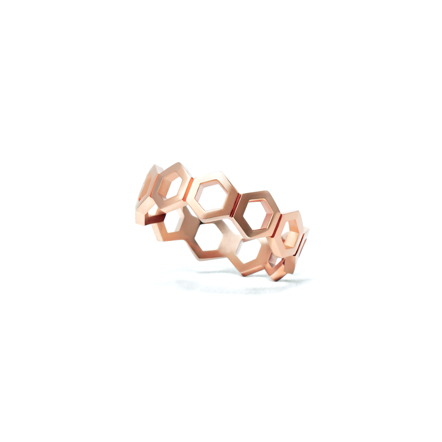 Anillo Siluetas Hexagonales