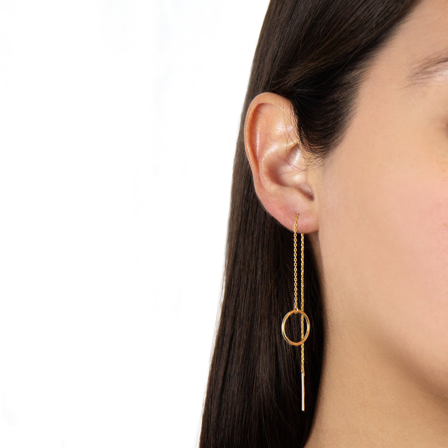 Aretes Cadena con Hoop